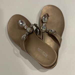 Nordstrom Tan and Silver Sandals with Elegant Design